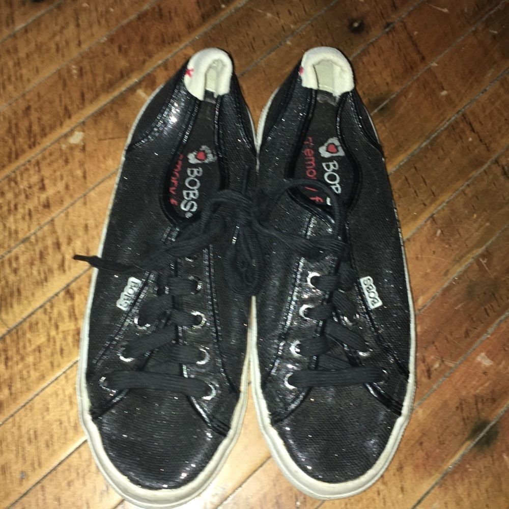 Bobs Sketchers sequined low top lace up sneakers